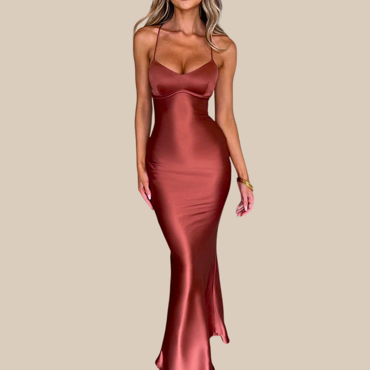 Anamorela Nude Luxe Satin Dress