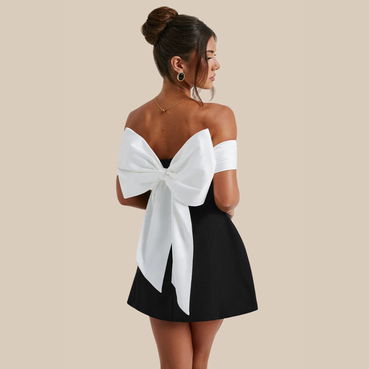 Anamorela Nude Luxe Bow Dress